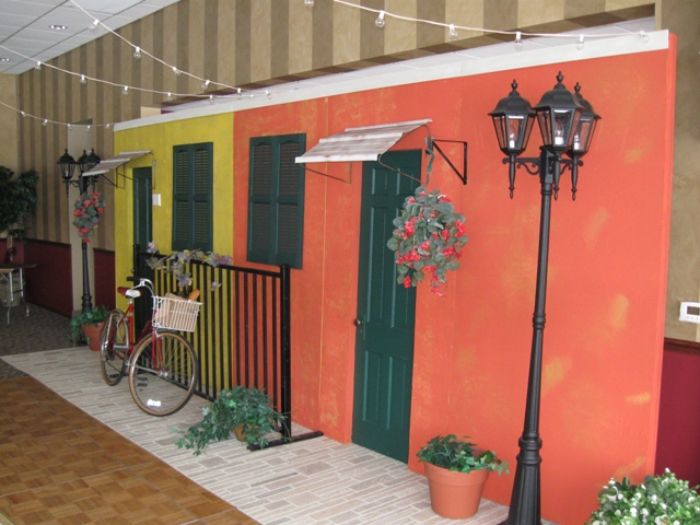 italy wall backdrop prop rental